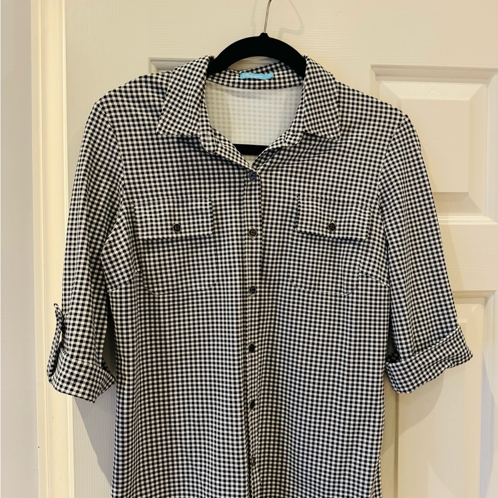 J McLaughlin checked blouse with stretch